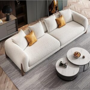 White Fabric Sofa - Image 3